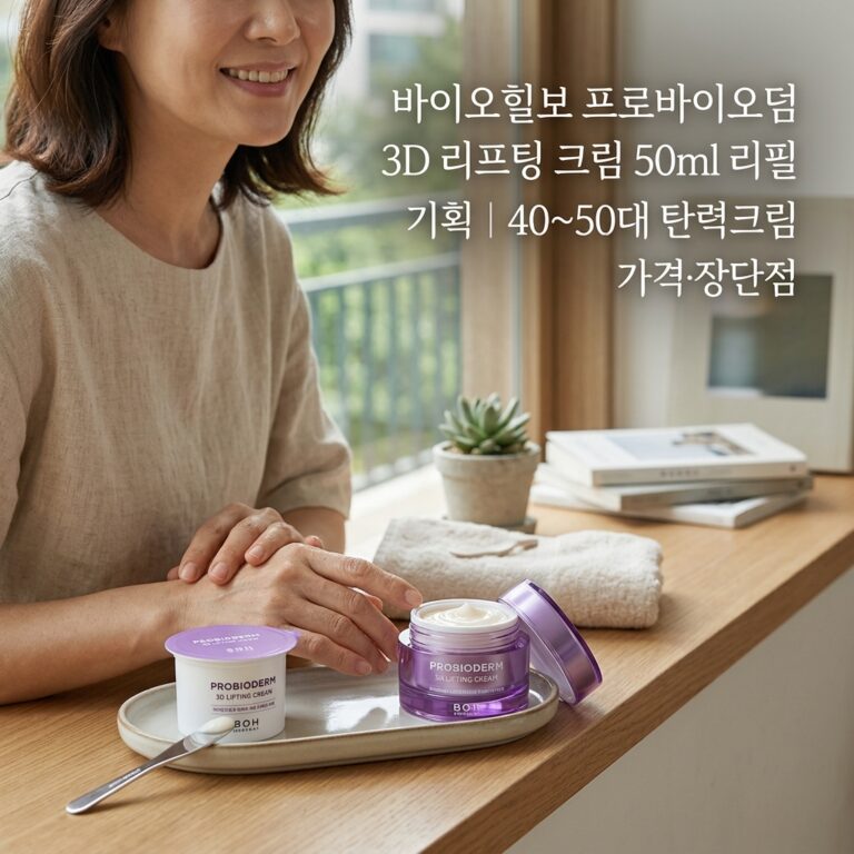 바이오힐보 프로바이오덤 3D 리프팅 크림 50ml 리필 기획｜40~50대 탄력크림 가격·장단점